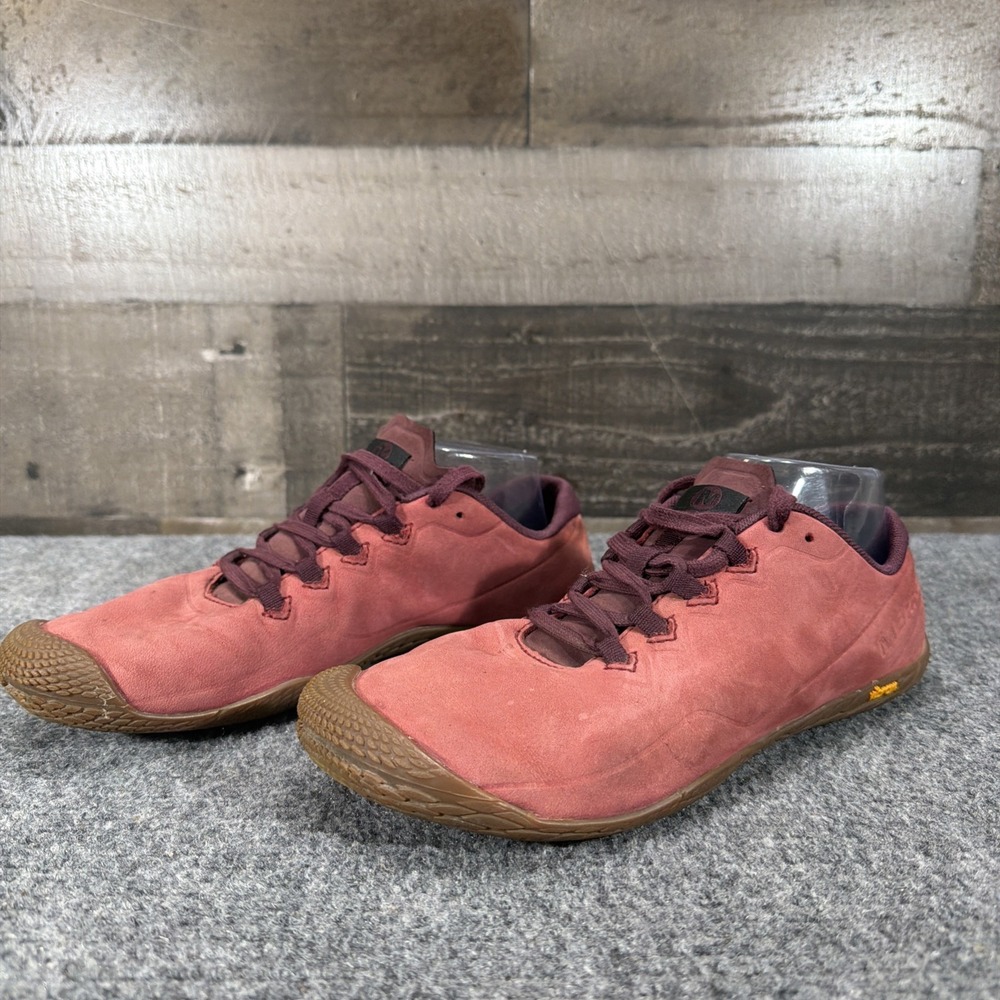 Merrell Vapor Glove 3 Luna Leather Womens 9 Barefoot Shoes Red Vibram Zero Drop